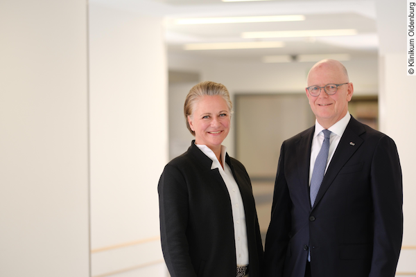 Zum 1. Juli 2026 übernimmt Prof. Dr. Andrea Morgner-Miehlke den Vorsitz des Vorstands; Rainer Schoppik wird stellvertretender Vorstandsvorsitzender. Foto: Klinikum Oldenburg